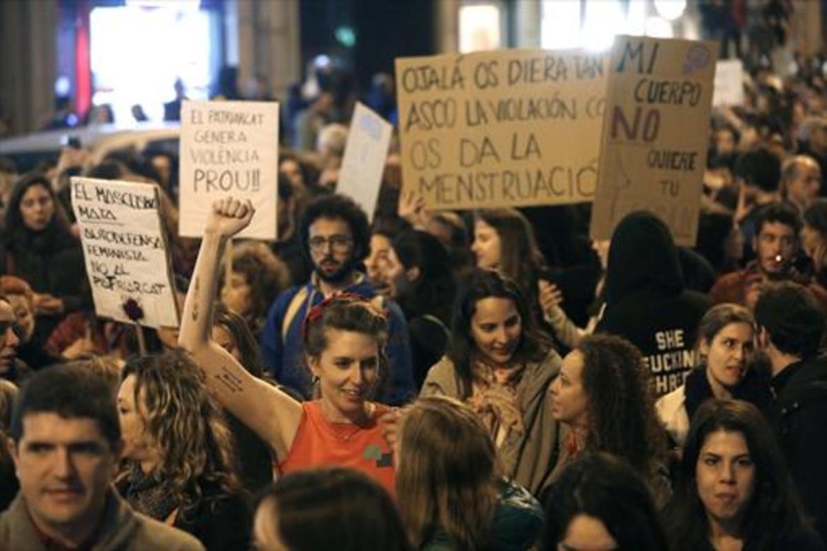 Imagen de una manifestación en Barcelona contra el machismo.