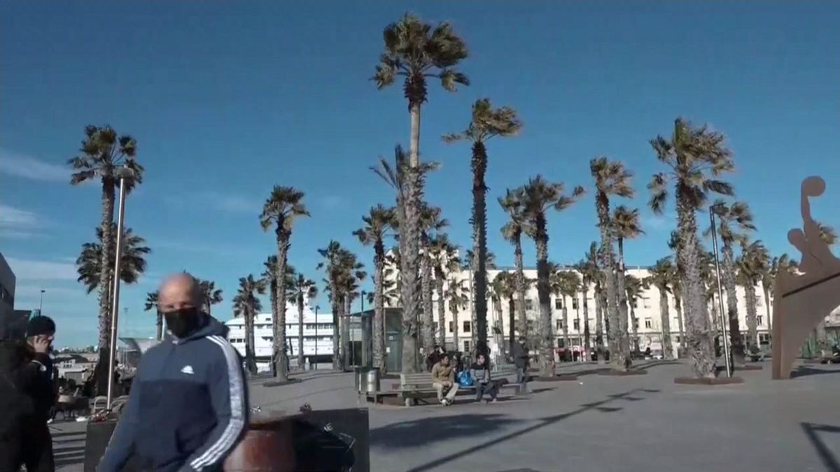 Viento en el entorno de la playa de la Barceloneta. Viento en el entorno de la playa de la Barceloneta.