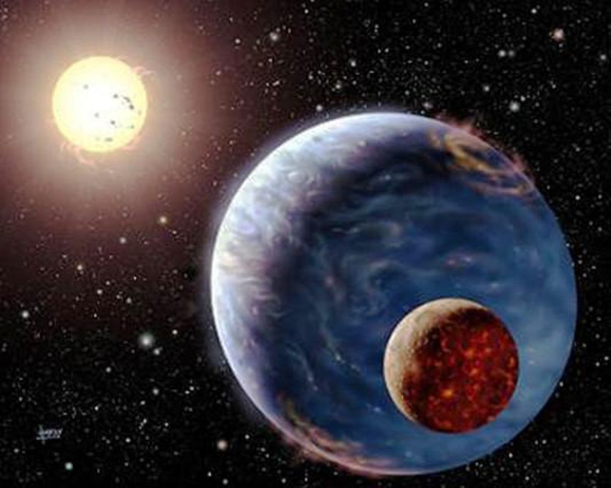 Recreación de un exoplaneta. Recreación de un exoplaneta.