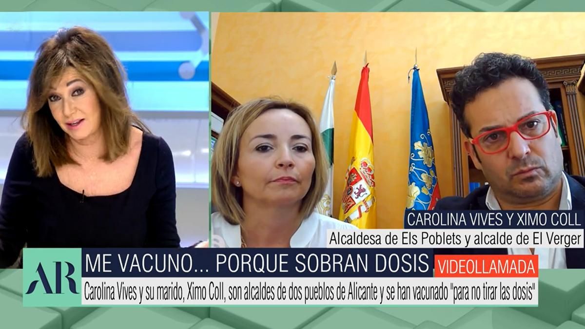 Ana Rosa abronca a dos alcaldes que se vacunaron sin pertenecer a grupo de riesgo: "Tienen que dar ejemplo" Ana Rosa abronca a dos alcaldes que se vacunaron sin pertenecer a grupo de riesgo: "Tienen que dar ejemplo"