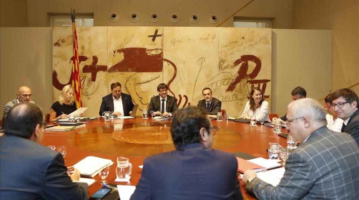 Imagen de la última reunión del Consell Executiu, el pasado martes en el Palau de la Generalitat.