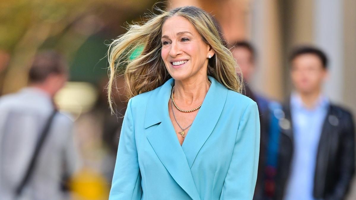 Sarah Jessica Parker, durante el rodaje de ’And Just Like That’, el pasado verano. Sarah Jessica Parker, durante el rodaje de ’And Just Like That’, el pasado verano.