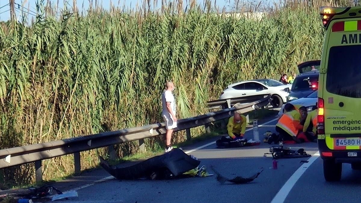 Accidente en la C-1413a en El Papiol. Accidente en la C-1413a en El Papiol.