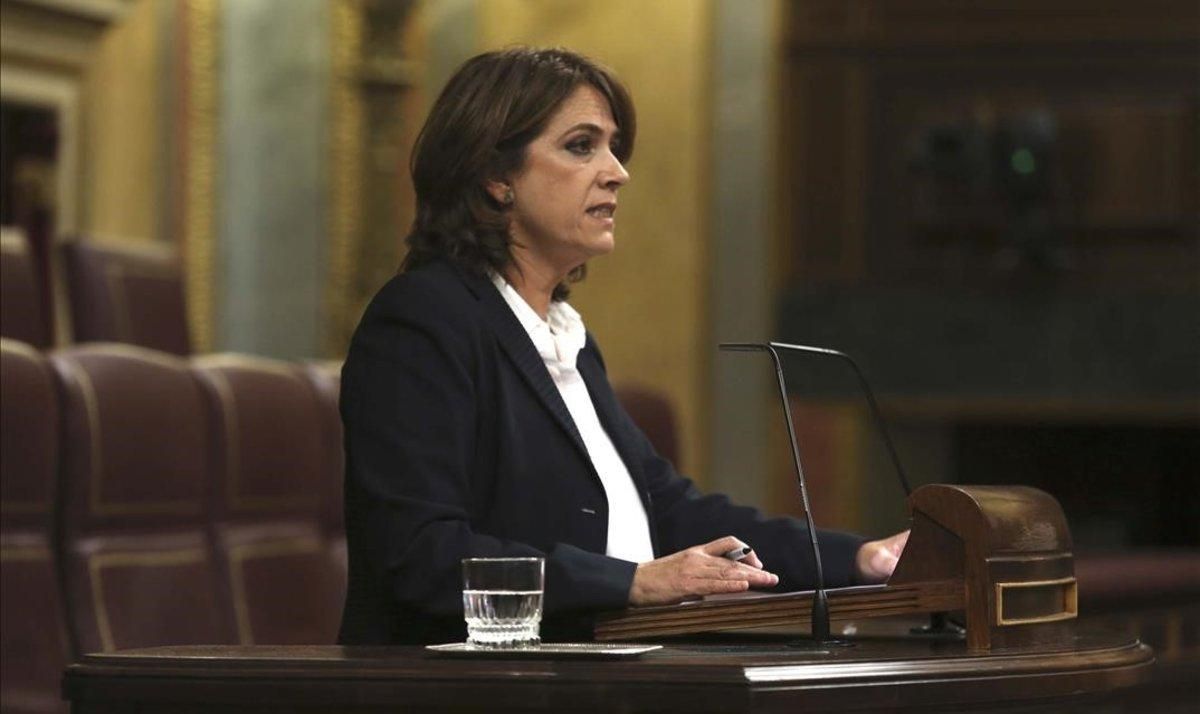 La ministra de Justicia, Dolores Delgado, en el Congreso. La ministra de Justicia, Dolores Delgado, en el Congreso.