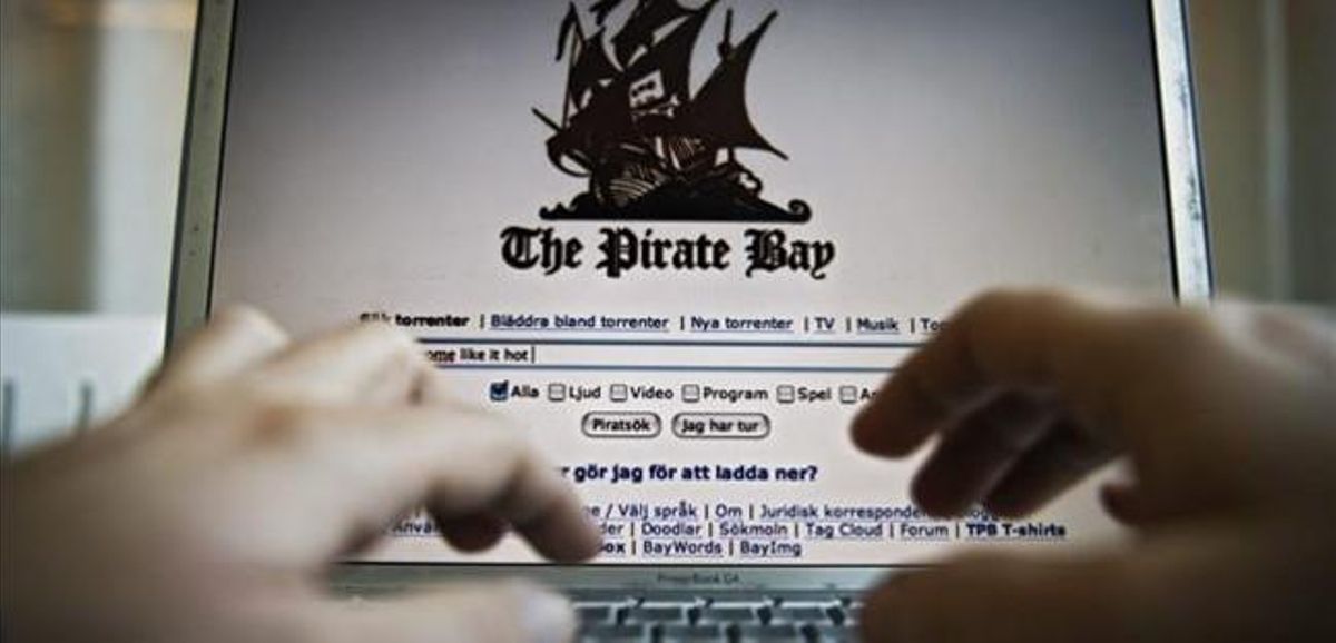 Pantalla del portal de descargas The Pirate Bay. Pantalla del portal de descargas The Pirate Bay.