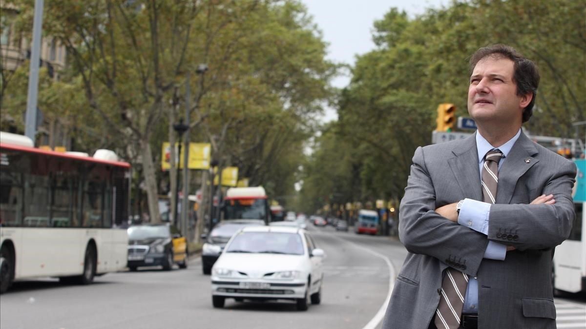 Jordi Hereu, en septiembre del 2008, en la Diagonal. Jordi Hereu, en septiembre del 2008, en la Diagonal.