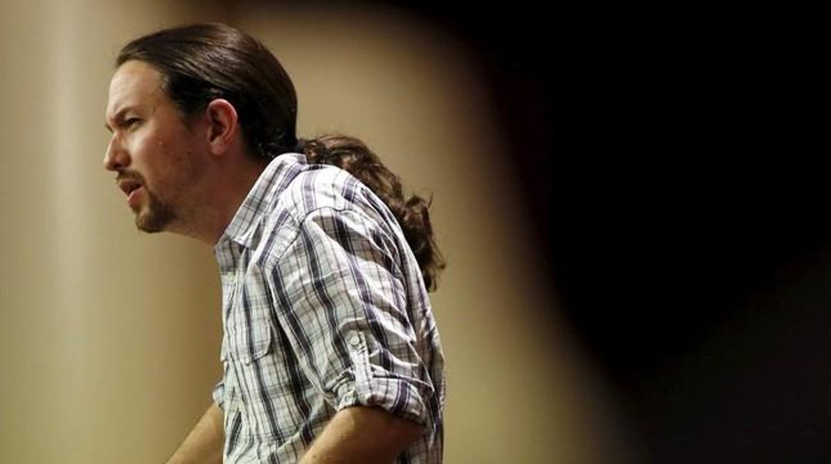 Pablo Iglesias, en una rueda de prensa en el Congreso. Pablo Iglesias, en una rueda de prensa en el Congreso.