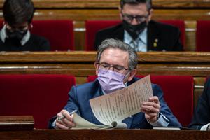 El consejero de Economía, Jaume Giró, en el parlamento de Cataluña en una imagen de archivo.