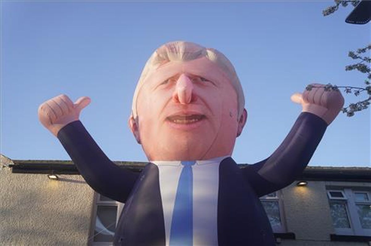 Un globo gigante de Boris Johnson en las calles de Hartlepool. Un globo gigante de Boris Johnson en las calles de Hartlepool.