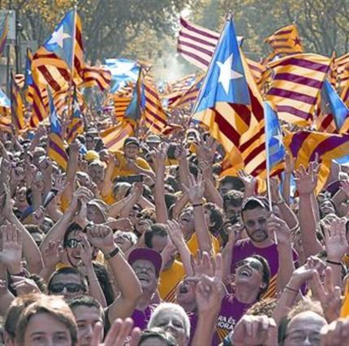 Un aspecto de la movilización de la Diada en Barcelona. Un aspecto de la movilización de la Diada en Barcelona.