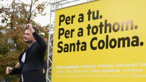 Imagen de la presentación de Gabriel Rufián como candidato de ERC a la alcaldía de Santa Coloma