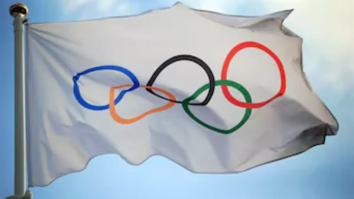 La bandera olímpica.