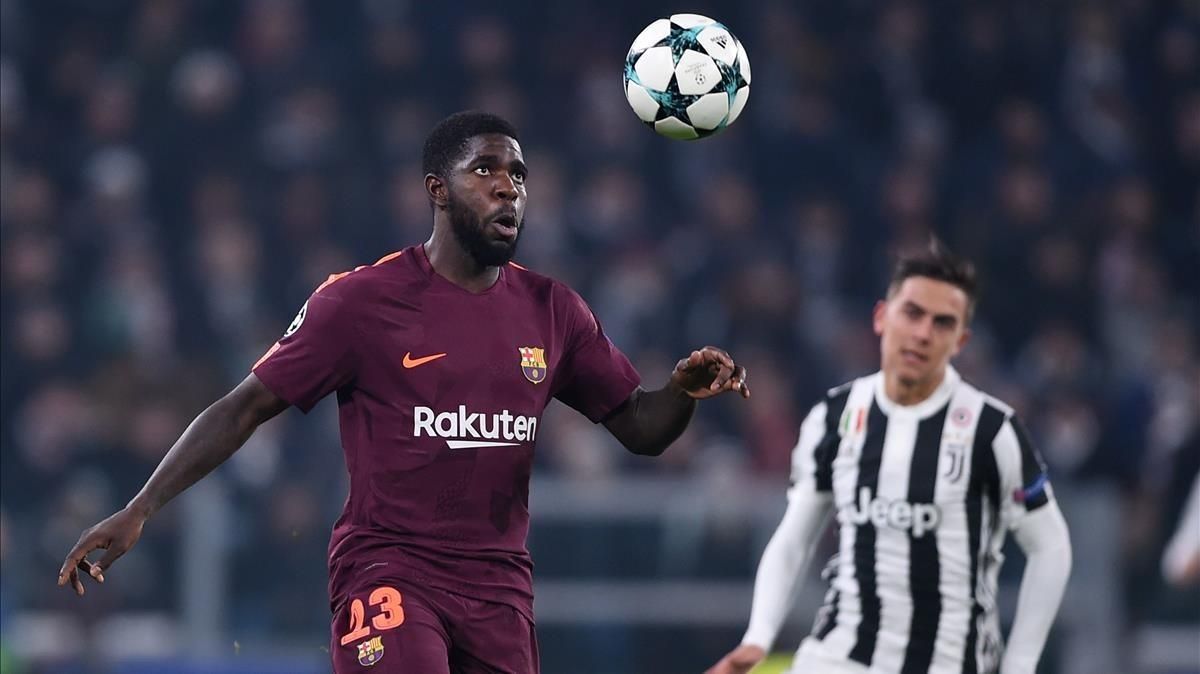 Umtiti, frente a la Juventus. Umtiti, frente a la Juventus.
