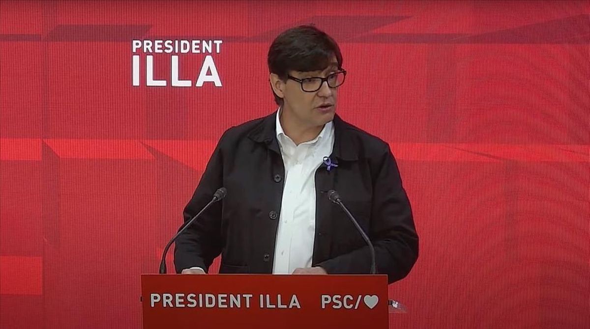 Salvador Illa en su intervención durante el Consell Nacional del PSC. Salvador Illa en su intervención durante el Consell Nacional del PSC.