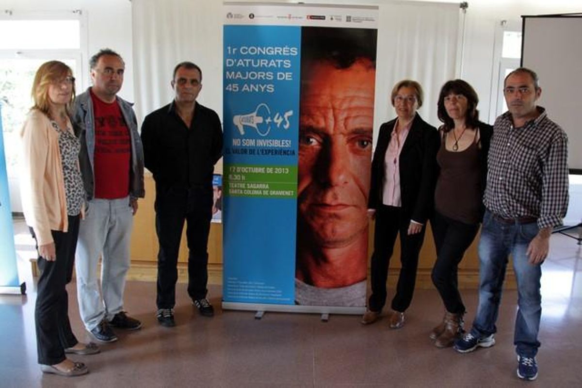 Los organizadores del congreso de parados mayores de 45 años que se llevará a cabo en Santa Coloma el 17 de octubre. Los organizadores del congreso de parados mayores de 45 años que se llevará a cabo en Santa Coloma el 17 de octubre.
