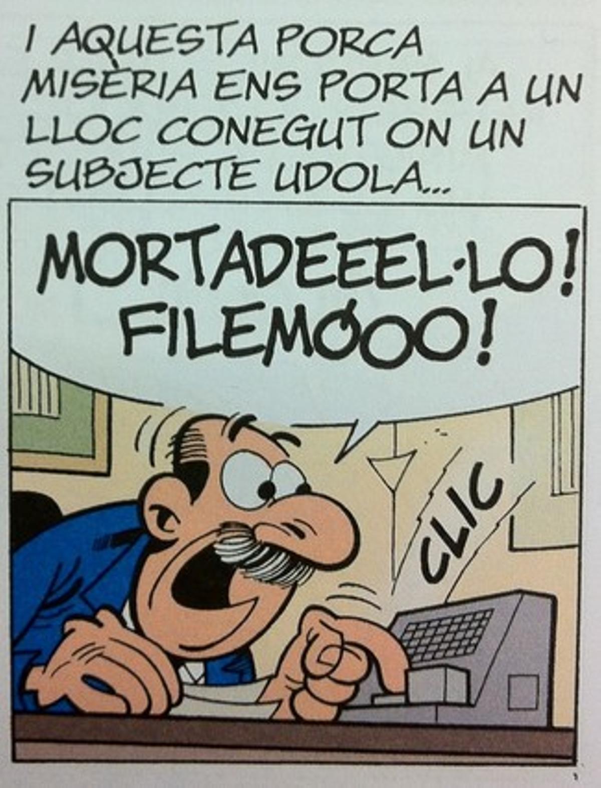 El Súper llama a Mortadel·lo y a Filemó en una viñeta del nuevo cómic.