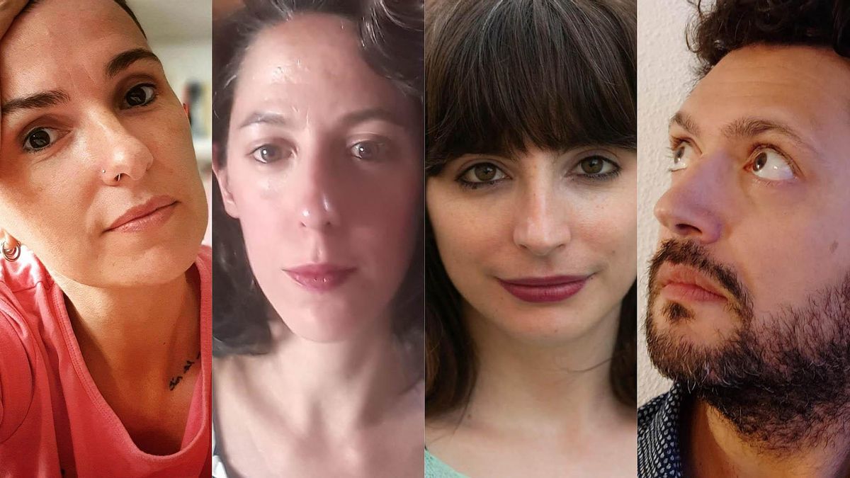 Bel Olid, Carolina Arabia, Marina Pintor Pareja y Miquel Bonet (de izquierda a derecha), ganadores de las becas Finestres. Bel Olid, Carolina Arabia, Marina Pintor Pareja y Miquel Bonet (de izquierda a derecha), ganadores de las becas Finestres.