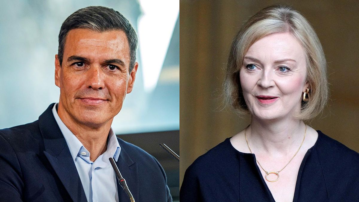 El presidente del Gobierno, Pedro Sánchez, y la primera ministra británica, Liz Truss. El presidente del Gobierno, Pedro Sánchez, y la primera ministra británica, Liz Truss.
