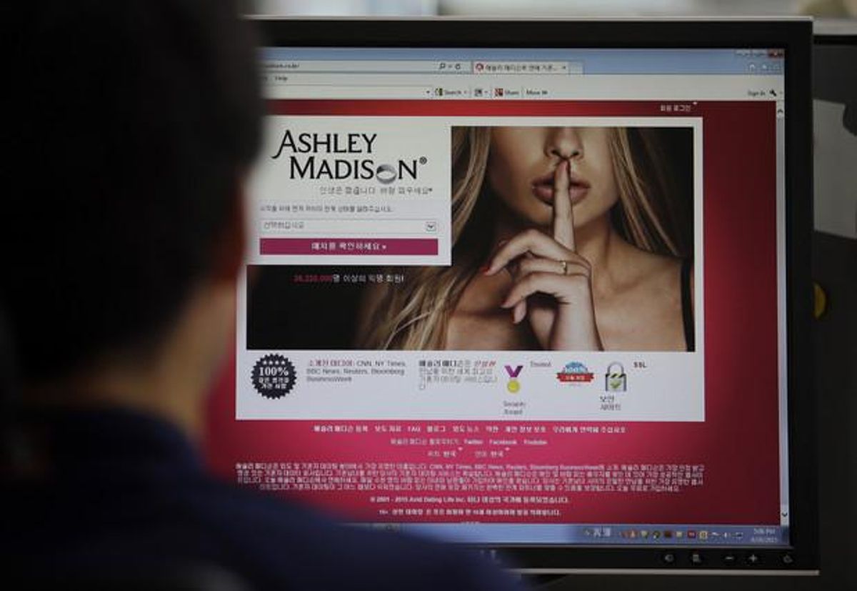 La web de Ashley Madison. La web de Ashley Madison.