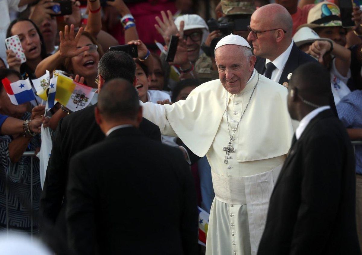 AME4538 PANAMA PANAMA 27 01 2019 - El papa Francisco c se despide este domingo tras su participacion en la Jornada Mundial de la Juventud 2019 JMJ en Ciudad de Panama Panama EFE Rodrigo Sura AME4538 PANAMA PANAMA 27 01 2019 - El papa Francisco c se despide este domingo tras su participacion en la Jornada Mundial de la Juventud 2019 JMJ en Ciudad de Panama Panama EFE Rodrigo Sura