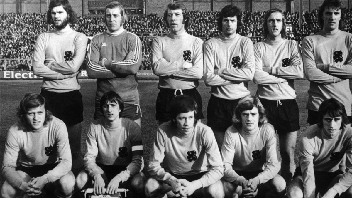 El equipo de Holanda que disputó la final del Mundial de 1974.