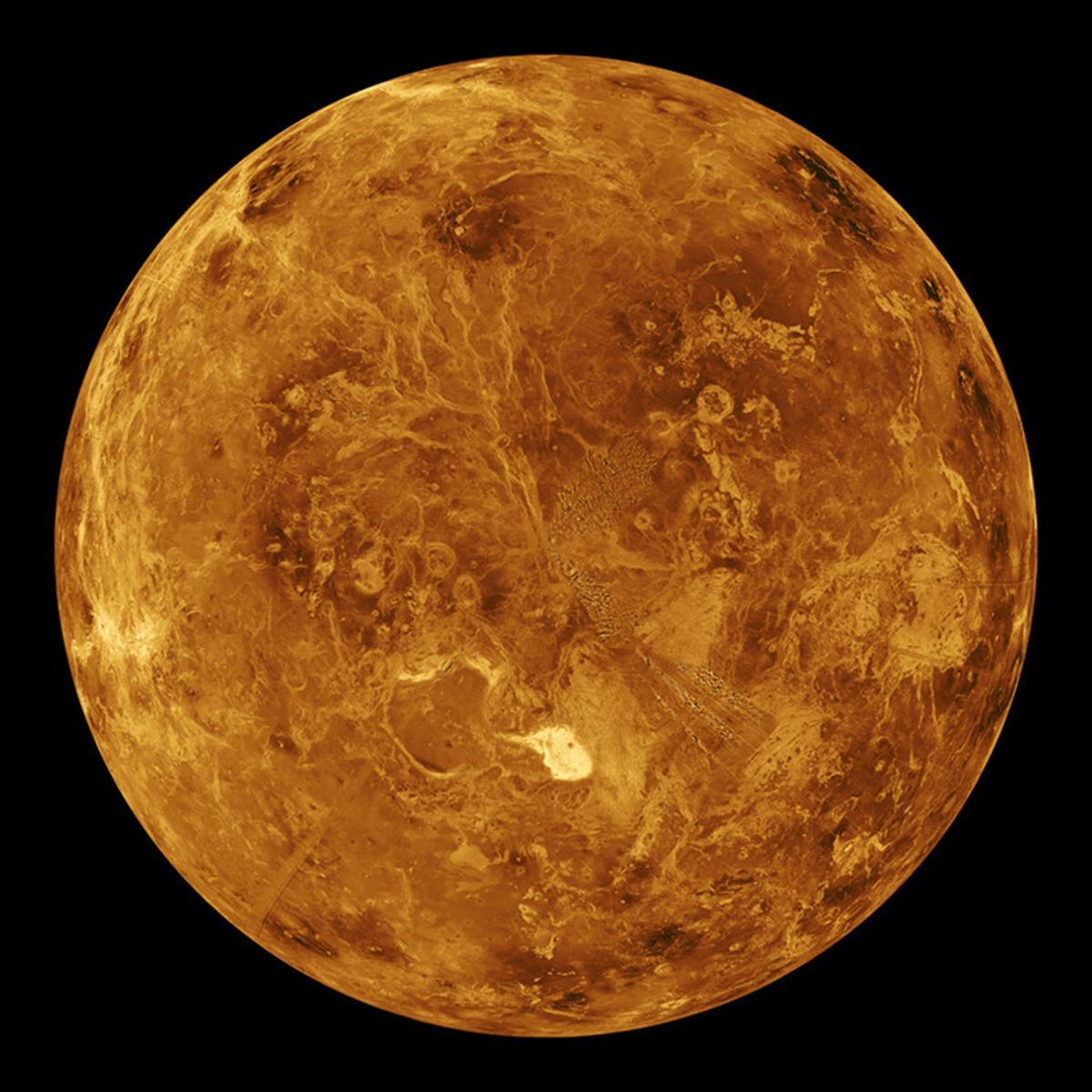 Simulación de ordenador del hemisferio norte de Venus