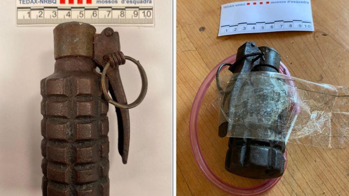 Dos imágenes del artefacto explosivo. Dos imágenes del artefacto explosivo.