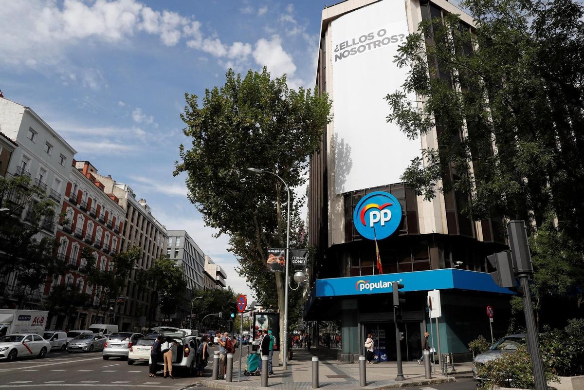 Imagen de archivo de la fachada de la sede del PP en la calle Génova de Madrid. EFE/ Ballesteros Imagen de archivo de la fachada de la sede del PP en la calle Génova de Madrid. EFE/ Ballesteros