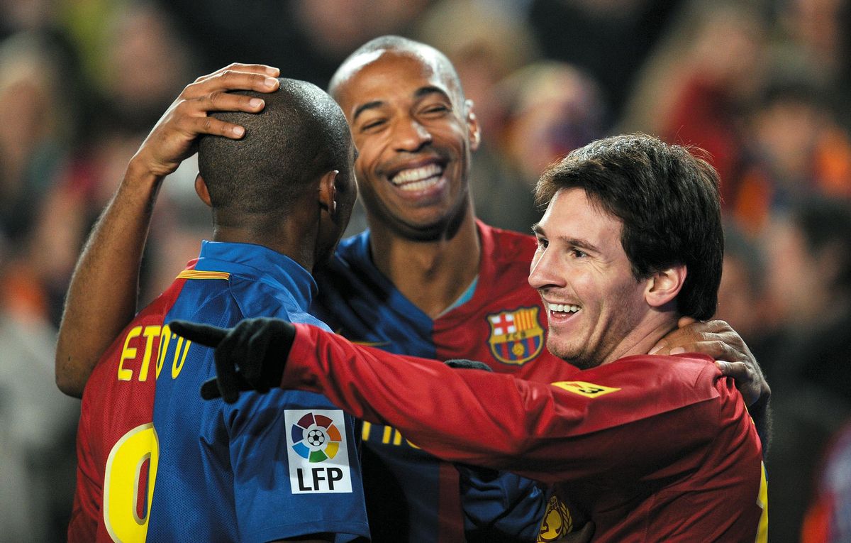 Messi, Henry y Etoo, en el 2-6 en el Bernabéu. Messi, Henry y Etoo, en el 2-6 en el Bernabéu.