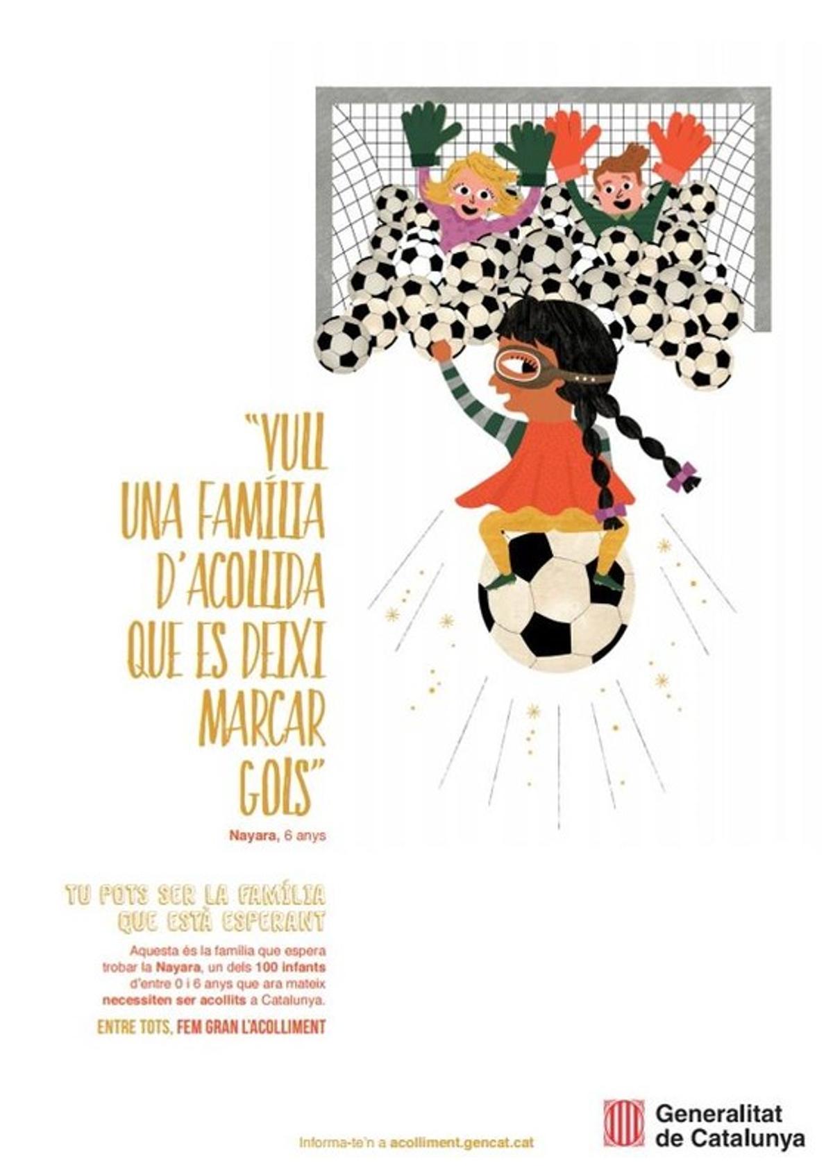 Cartell de la Generalitat de la campanya de cerca de famílies d’acollida.