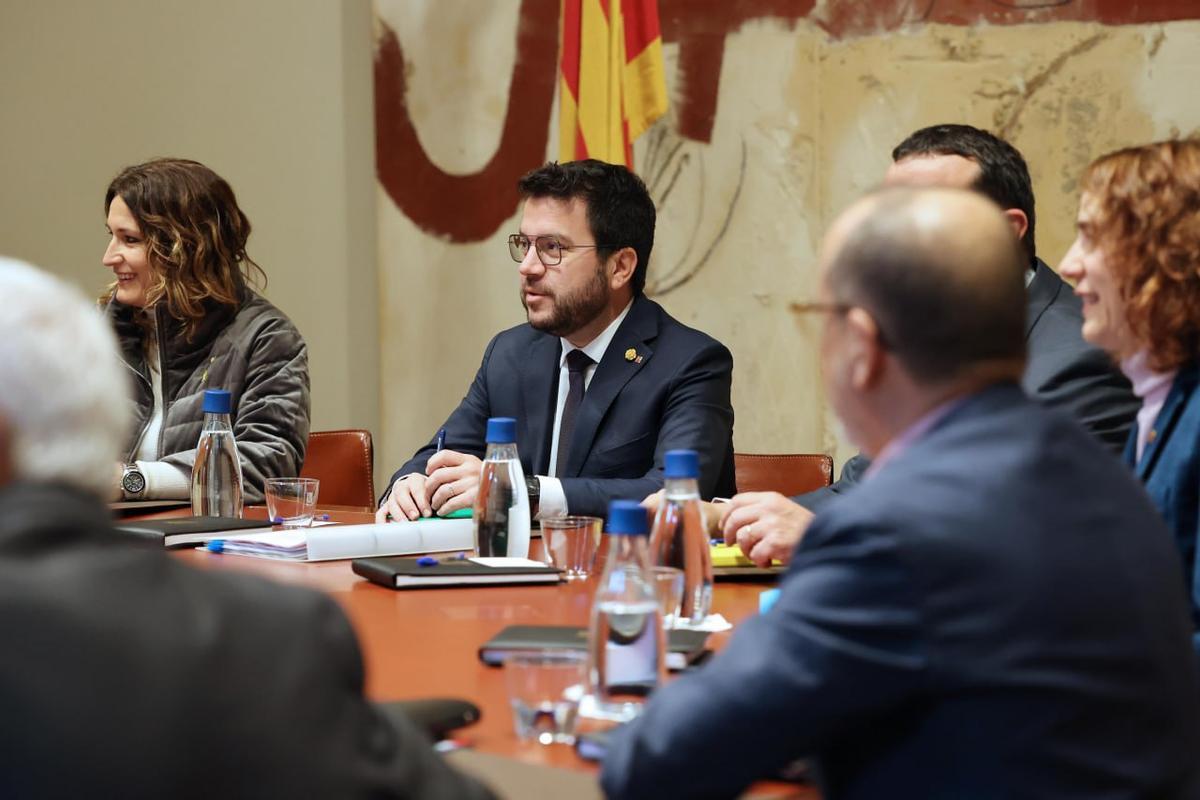 El ’president’ Pere Aragonès, durante la reunión del Consell Executiu de este martes El ’president’ Pere Aragonès, durante la reunión del Consell Executiu de este martes