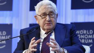 Henry Kissinger, durante una intervención en el Foro Económico Mundial de Davos, en el año 2013.
