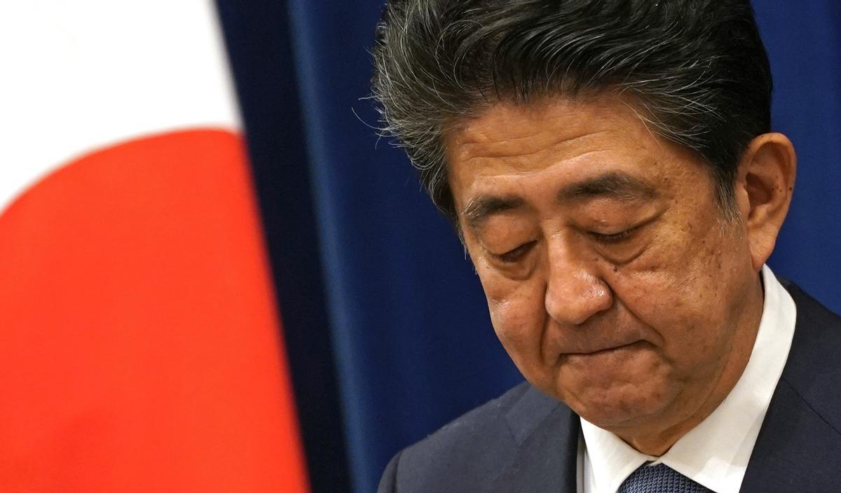 El ex primer ministro japonés Shinzo Abe, durante una rueda de prensa en agosto de 2020.