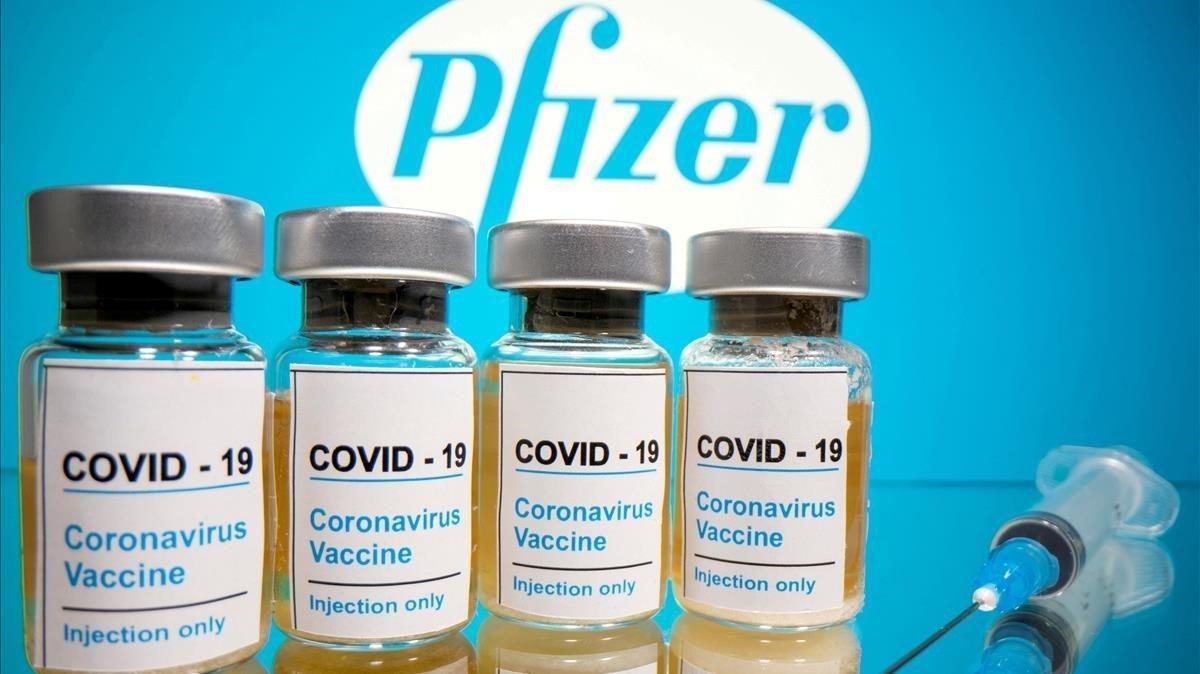 Viales de Pfizer de la vacuna para el coronavirus.