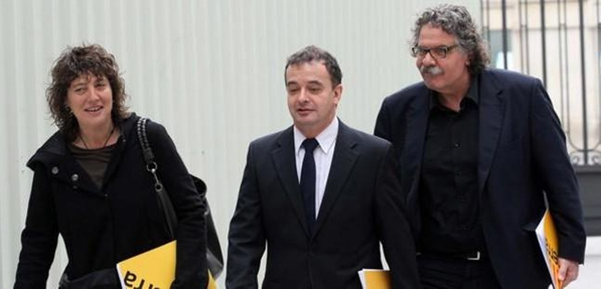 Los diputados de ERC se dirigen al debate del estado de la nación, este miércoles. Los diputados de ERC se dirigen al debate del estado de la nación, este miércoles.