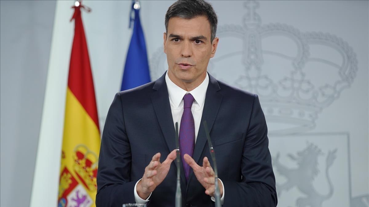 Pedro Sánchez, en la rueda de prensa posterior al Consejo de Ministros.