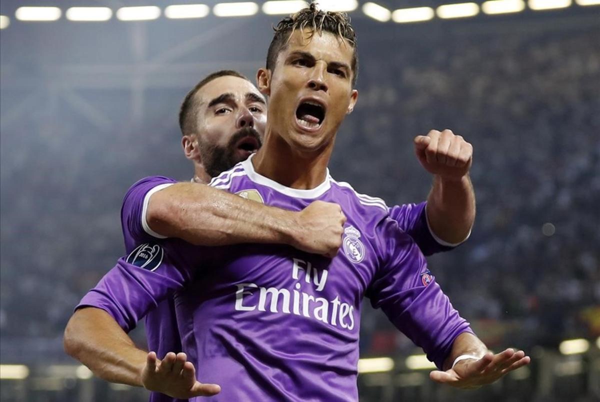 Cristiano Ronaldo celebra un gol en la final de la Champions.