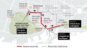 Mapa | Cabalgata de los Reyes Magos de Barcelona 2023: horario y recorrido