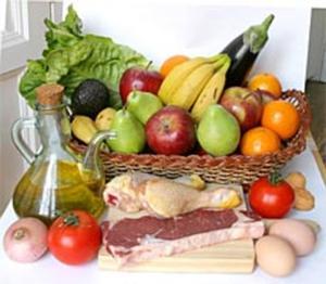 Varios alimentos que forman parte de la dieta mediterránea.