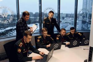 Un grupo de estudiantes rusos, durante un foro de tecnología militar de la información convocado por el grupo Wagner el pasado mes de diciembre en Moscú. Imagen difundida por la firma de mercenarios.