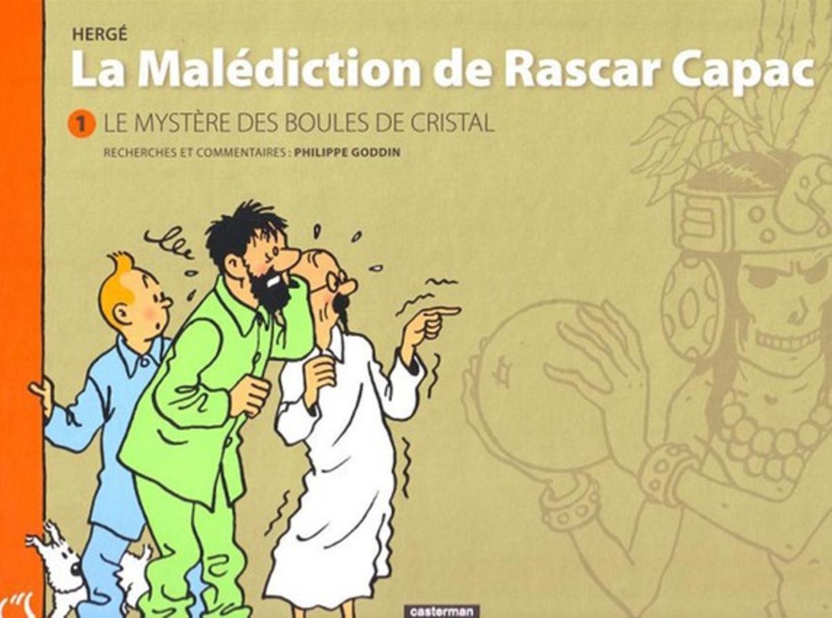 Portada del nou àlbum de Tintín, ’La malédiction de Rascar Capac’, primera versió de ’Les set boles de cristall’.
