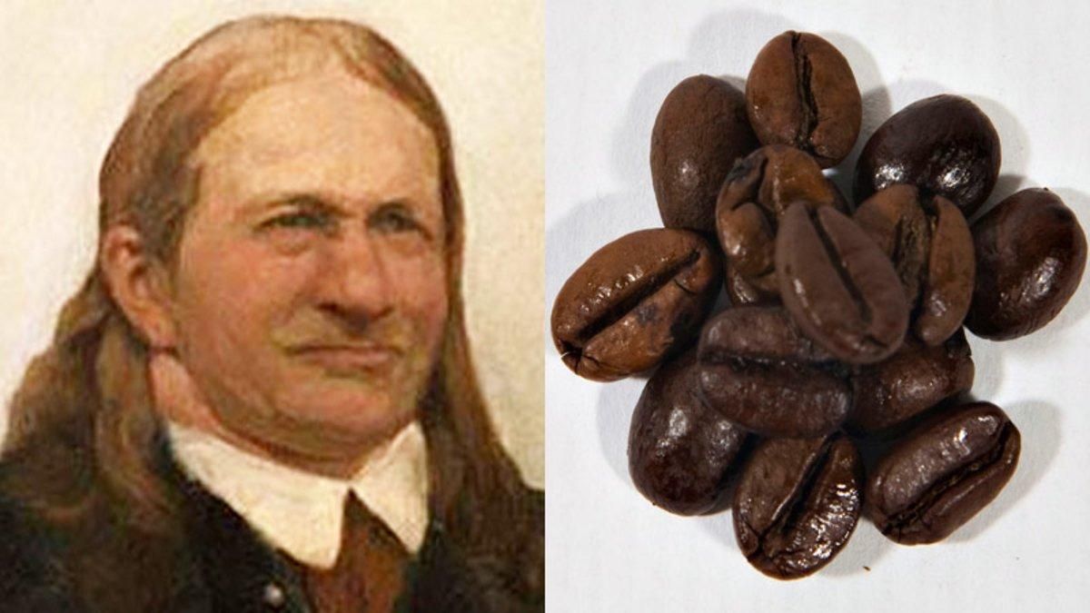 Friedlieb Ferdinand Runge, junto a unos granos de café. Friedlieb Ferdinand Runge, junto a unos granos de café.