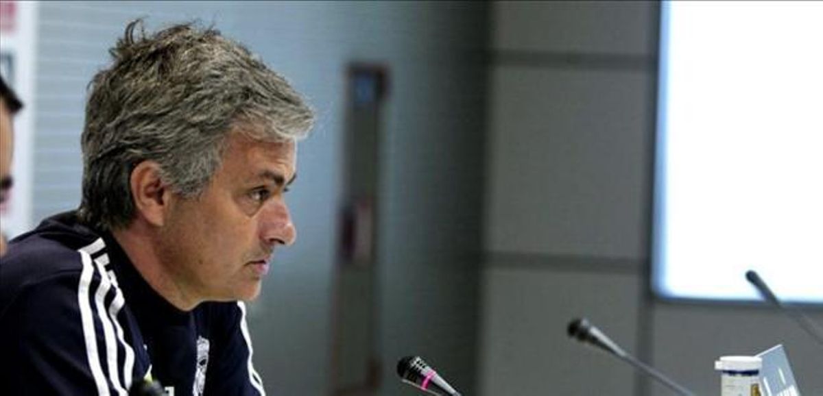 José Mourinho, técnico del Real Madrid, en rueda de prensa. José Mourinho, técnico del Real Madrid, en rueda de prensa.