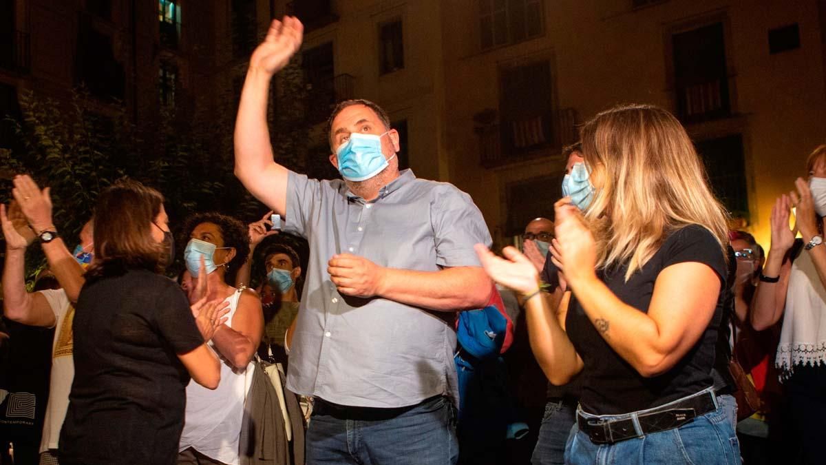 Oriol Junqueras en la ofrenda celebrada en el Fossar de les Moreres. Oriol Junqueras en la ofrenda celebrada en el Fossar de les Moreres.