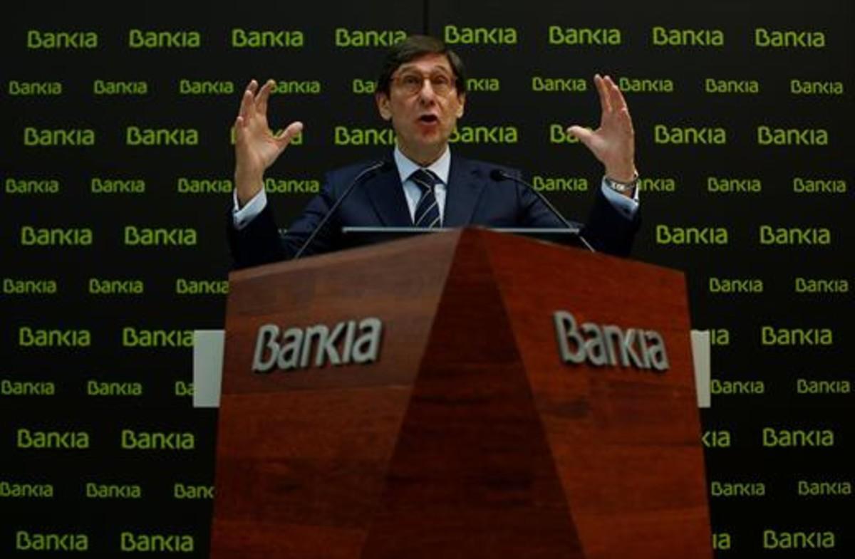 El presidente de Bankia, José Ignacio Goirigolzarri, en la presentación del plan estratégico en febrero del 2018.