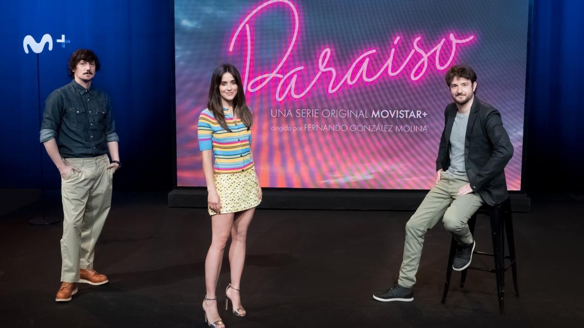 Iñaki Ardanaz, Macarena García y Gorka Otxoa, protagonistas de ’Paraíso’, la primera serie original de género fantástico de Movistar+