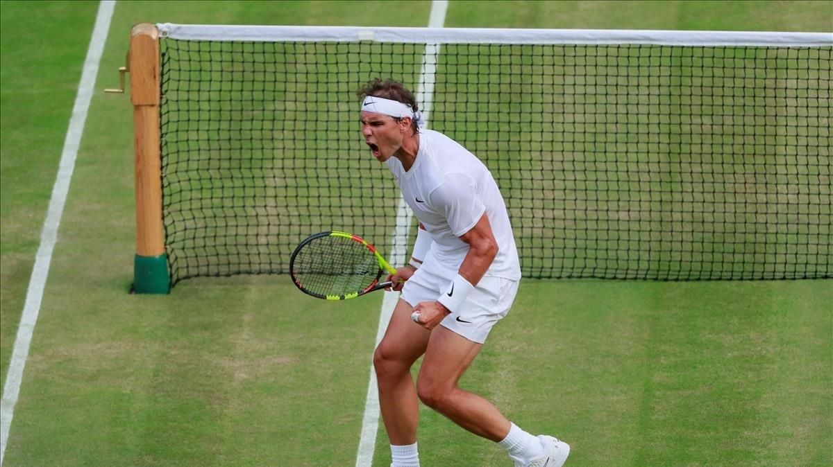 Nadal, en su duelo con Querrey en WImbledon. Nadal, en su duelo con Querrey en WImbledon.