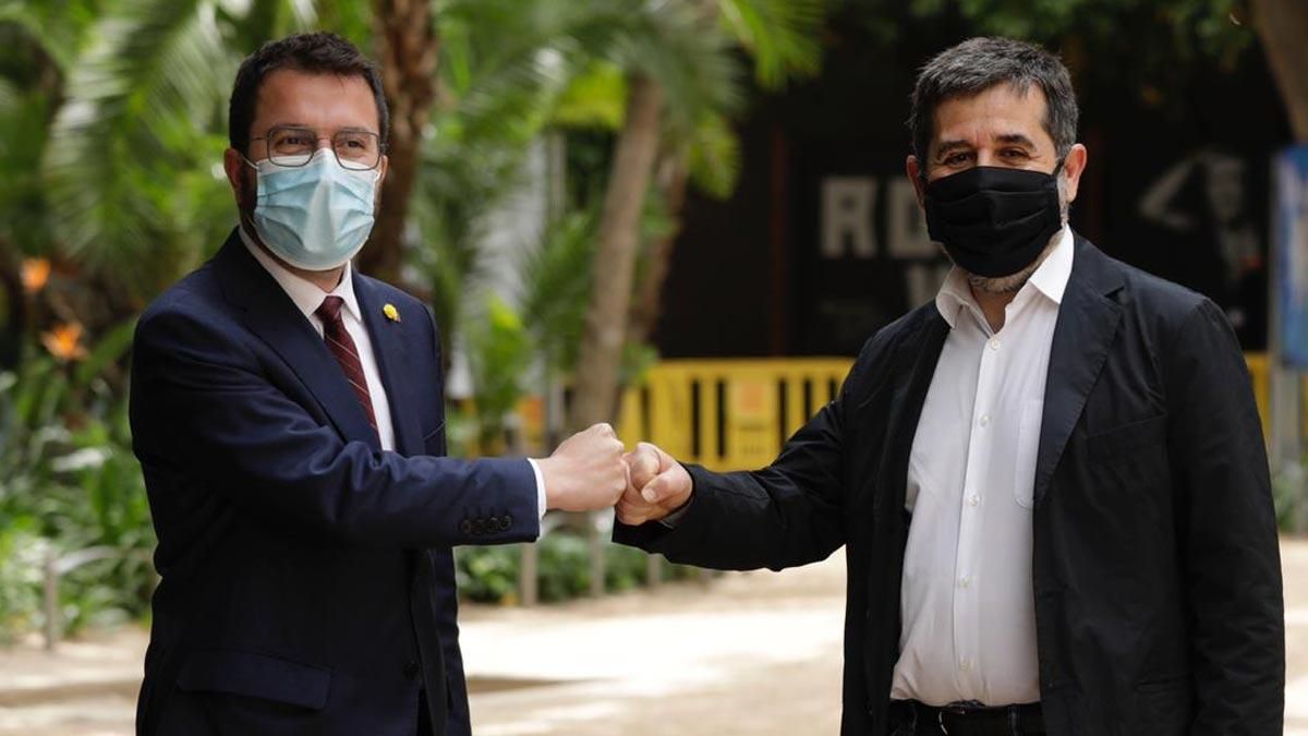 Pere Aragonès y Jordi Sànchez. Pere Aragonès y Jordi Sànchez.