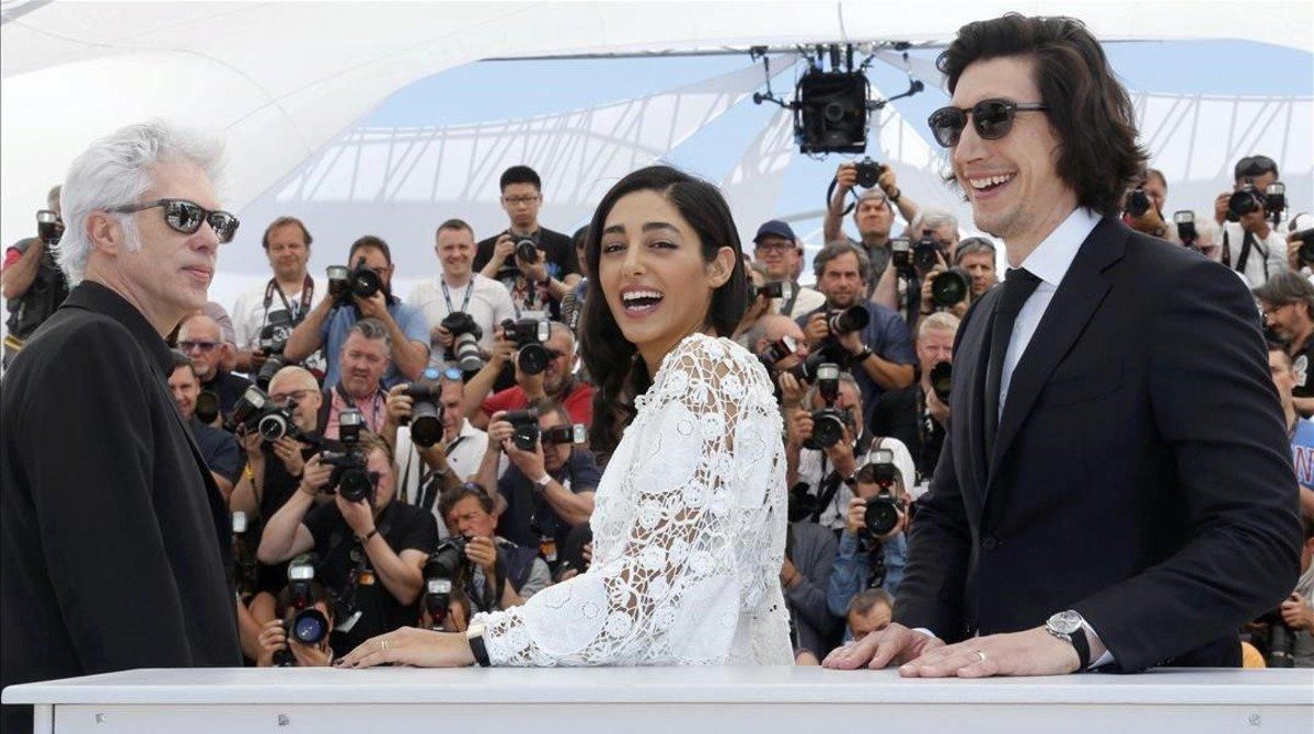 Jim Jarmush, Golshifteh Farahani y Adam Driver. Jim Jarmush, Golshifteh Farahani y Adam Driver.