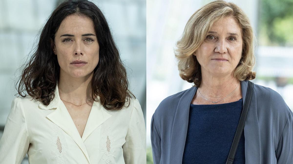 Patricia López Arnaiz y Ana Wagener, en dos imágenes de la serie de Netflix ’Intimidad’.